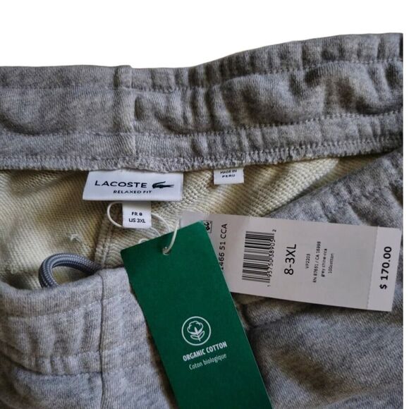 Lacoste GRAY Sweat Pants Size 3XL Grey Sweats Tennis Lounge Bottom NWT - Picture 3 of 5